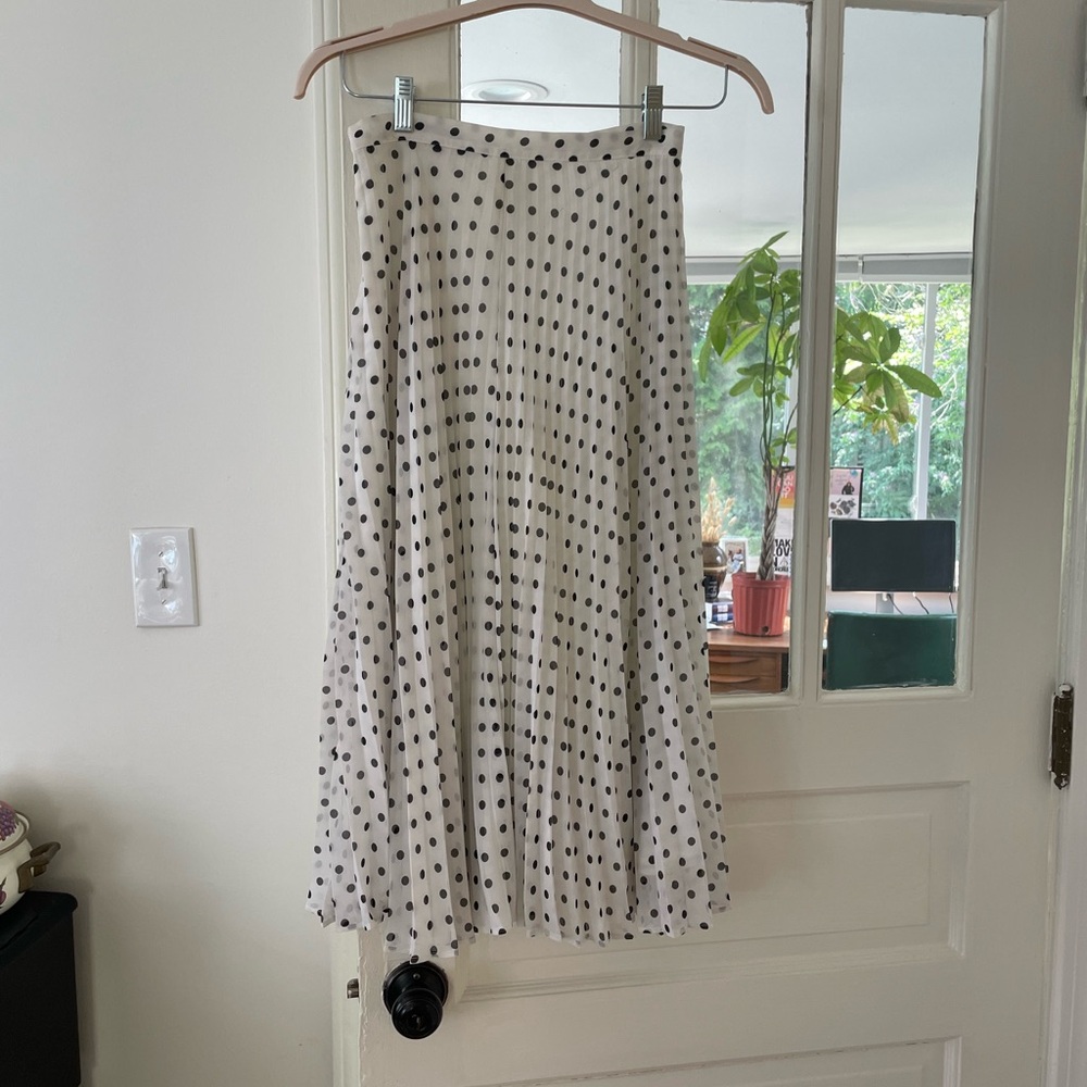 Reformation chiffon midi skirt polka dot size 2
